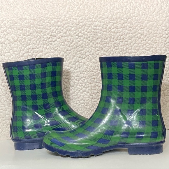 Nomad Womens Gingham Droplet Rubber Waterproof Ankle Rain Boots Shoes  SZ US 9 - Picture 7 of 11